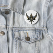 WINGED FLEUR-DE-LIS VERDWIJNDE KWEEKER RONDE BUTTON 5,7 CM (In situ)
