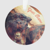 Winged Gargoyle Cat Acrylversiering Ornament (voorkant)
