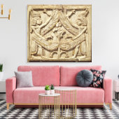 Winged genii, Assyrische Periode, c.750 BC (ivoor) Canvas Afdruk (Insitu (Woonkamer))