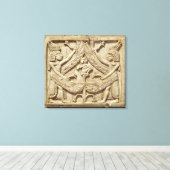 Winged genii, Assyrische Periode, c.750 BC (ivoor) Canvas Afdruk (Insitu (Houten vloer))
