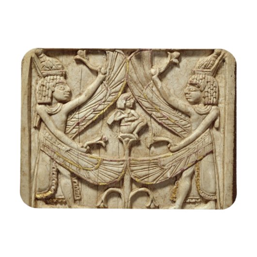 Winged genii, Assyrische Periode, c.750 BC (ivoor) Magneet (Horizontaal)