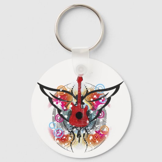 Winged gitaar sleutelhanger (Voorkant)