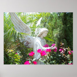 Winged Guardian Garden Angel Tropisch Poster Foto