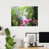 Winged Guardian Garden Angel Tropisch Poster Foto (Thuiskantoor)