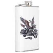 Winged Harley-Davidson Motorcycle Watercolor Illus Heupfles (Rechts)