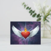 Winged hart briefkaart (Staand voorkant)