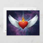 Winged hart briefkaart (Voorkant / Achterkant)