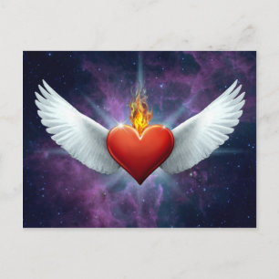 Winged hart briefkaart