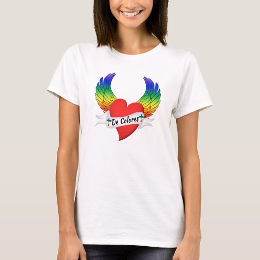 Winged hart De Colores T-Shirt (Voorkant)