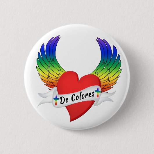 Winged hart DeColores Palanca Button Pin (Voorkant)