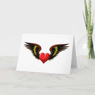 Winged hart feestdagen kaart