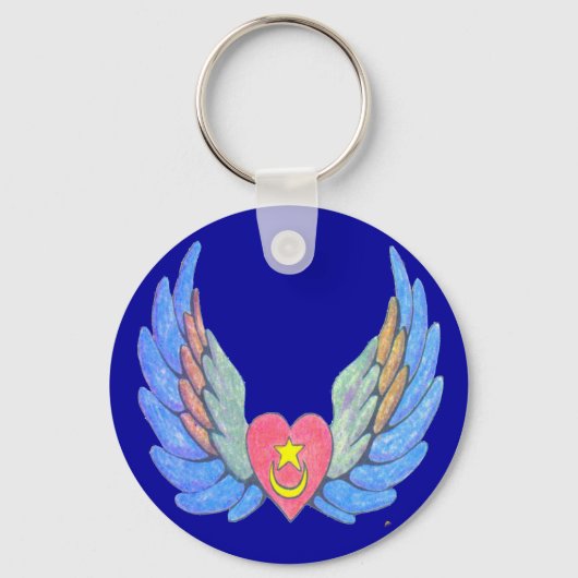 Winged hart hoofdketen sleutelhanger (Voorkant)