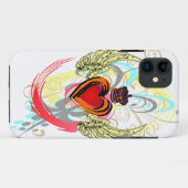 Winged hart met Kroon en Swirls iPhone 5 Hoesje (Achterkant (horizontaal))