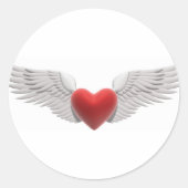 Winged hart ronde sticker (Voorkant)