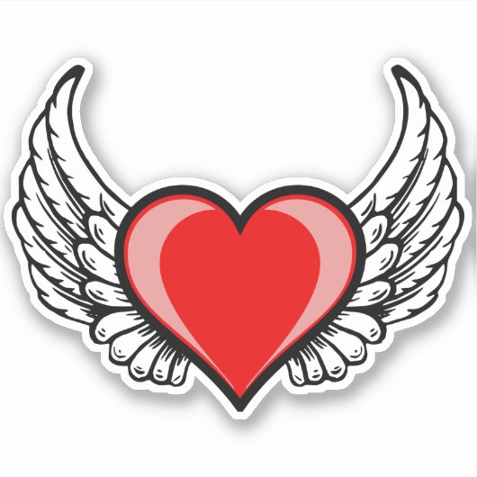Winged hart Sticker (Voorkant)