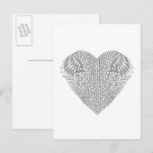 Winged hartenwieg briefkaart (Voorkant / Achterkant)