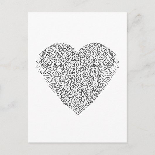 Winged hartenwieg briefkaart (Voorkant)