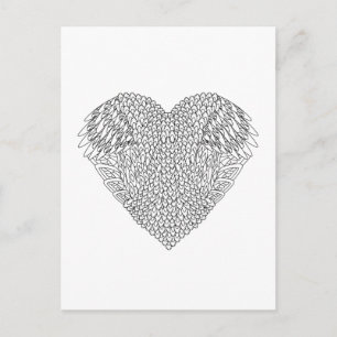 Winged hartenwieg briefkaart