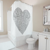 Winged hartenwieg douchegordijn (In situ)