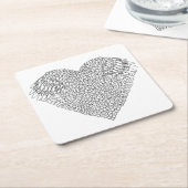 Winged hartenwieg kartonnen onderzetters (Schuin)