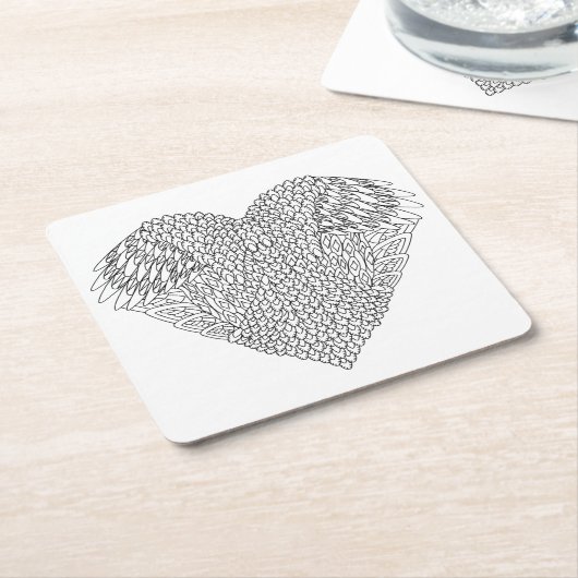 Winged hartenwieg kartonnen onderzetters (Schuin)