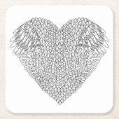 Winged hartenwieg kartonnen onderzetters (Voorkant)