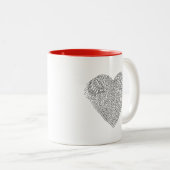 Winged hartenwieg tweekleurige koffiemok (Voorkant rechts)