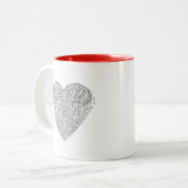 Winged hartenwieg tweekleurige koffiemok (Voorkant links)