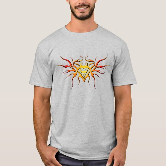 Winged harttribaal ontwerp - rood t-shirt (Voorkant)