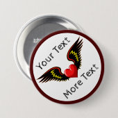 Winged Heart aanpassen Ronde Button 7,6 Cm (Voorkant /achterkant)