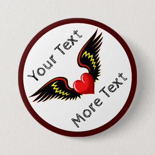Winged Heart aanpassen Ronde Button 7,6 Cm