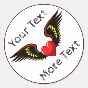Winged Heart aanpassen Ronde Sticker