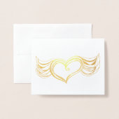 Winged Heart Sketch Folie Kaart (Voorkant met envelop)