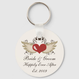 Winged Heart Sleutelhanger voor aangepaste weddens