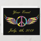 Winged Hippie Peace Symbol Thunder_Cove (Voorkant / Achterkant)