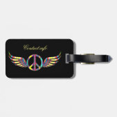 Winged Hippie Peace Symbol Thunder_Cove Bagagelabel (Achterkant horizontaal)