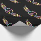 Winged Hippie Peace Symbol Thunder_Cove Cadeaupapier (Hoek)