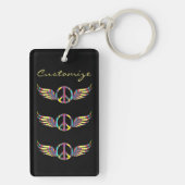 Winged Hippie Peace Symbol Thunder_Cove Sleutelhanger (achterkant)