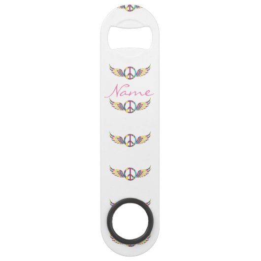 Winged Hippie Peace Symbol Thunder_Cove Speed Flessenopener (Achterkant)