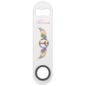 Winged Hippie Peace Symbol Thunder_Cove Speed Flessenopener (Voorkant)