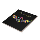 Winged Hippie Peace Symbol Thunder_Cove Tegeltje (Zijkant)