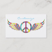 Winged Hippie Peace Symbol Thunder_Cove Visitekaartje (Achterkant)