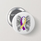 Winged lintbladerkanker ronde button 5,7 cm (Voorkant /achterkant)