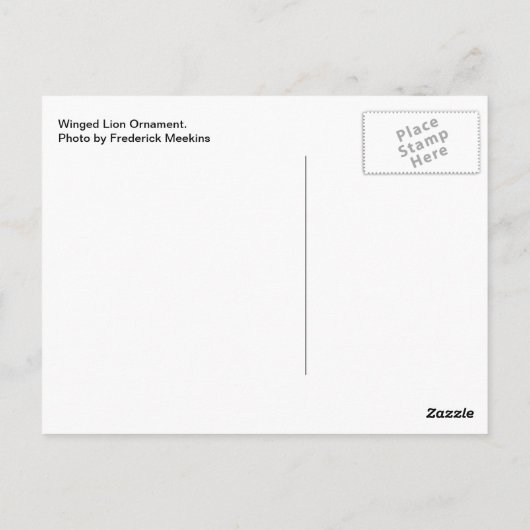 Winged Lion Ornament Briefkaart (Achterkant)