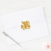 Winged lion ronde sticker (Envelop)