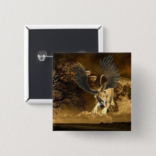 Winged Lioness Button (Voorkant /achterkant)