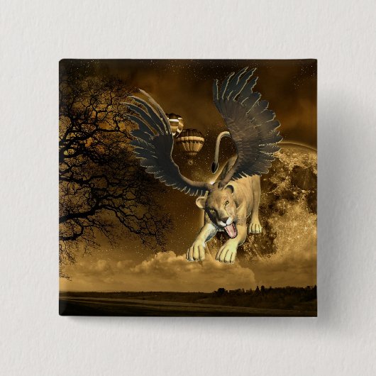 Winged Lioness Button (Voorkant)