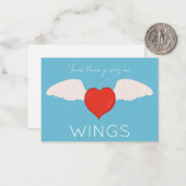 Winged Love Valentine Flat Note Card Notitiekaartje (Voorkant / Achterkant in situ)