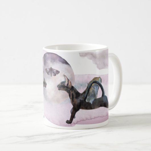 Winged midnight-katten koffiemok (Voorkant rechts)