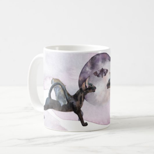 Winged midnight-katten koffiemok (Voorkant links)